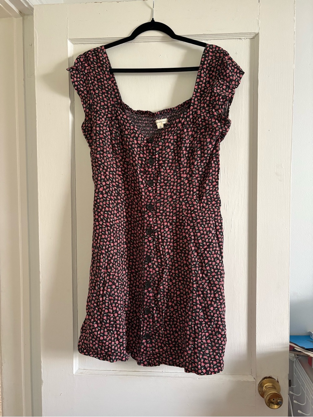Aeropostale Black Mini Dress with Pink Floral Print